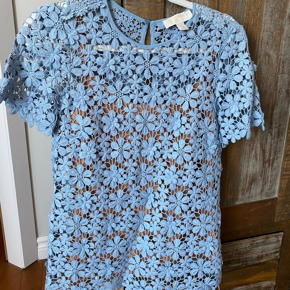 Michael Kors blue lace shirt